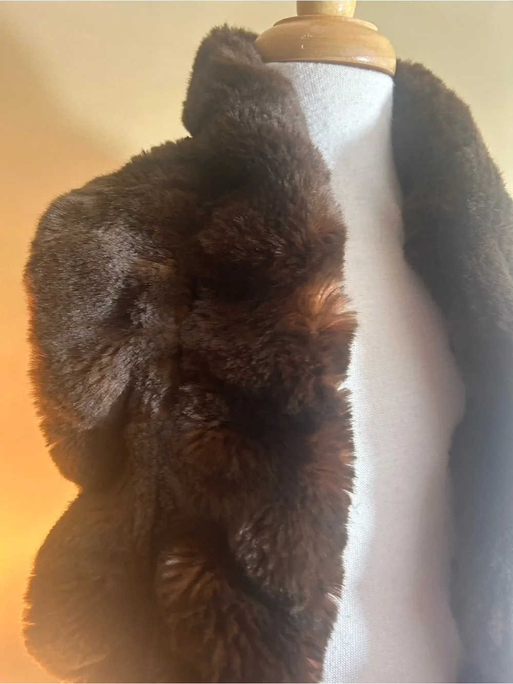 Fabulous Furs Dark Brown Faux Fur Scarf